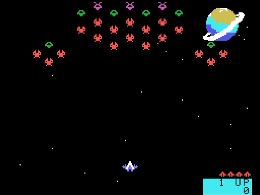 Gameplay of Meteoric Shower for Colecovision
